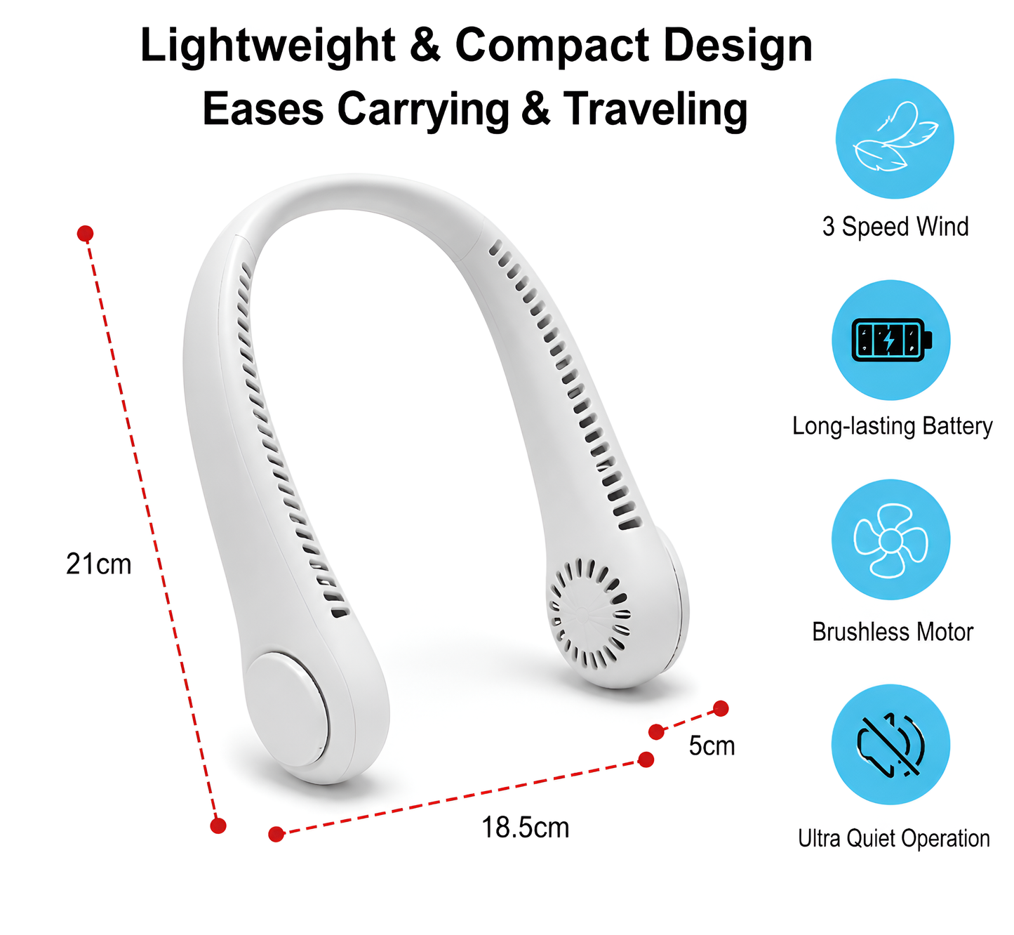 Wearable Neck Fan – Hands-Free Personal Cooling
